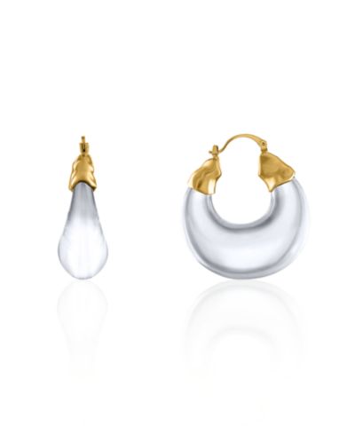 OMA THE LABEL Женские серьги-кольца Olokun из латуни с золотым покрытием 18K и смолы