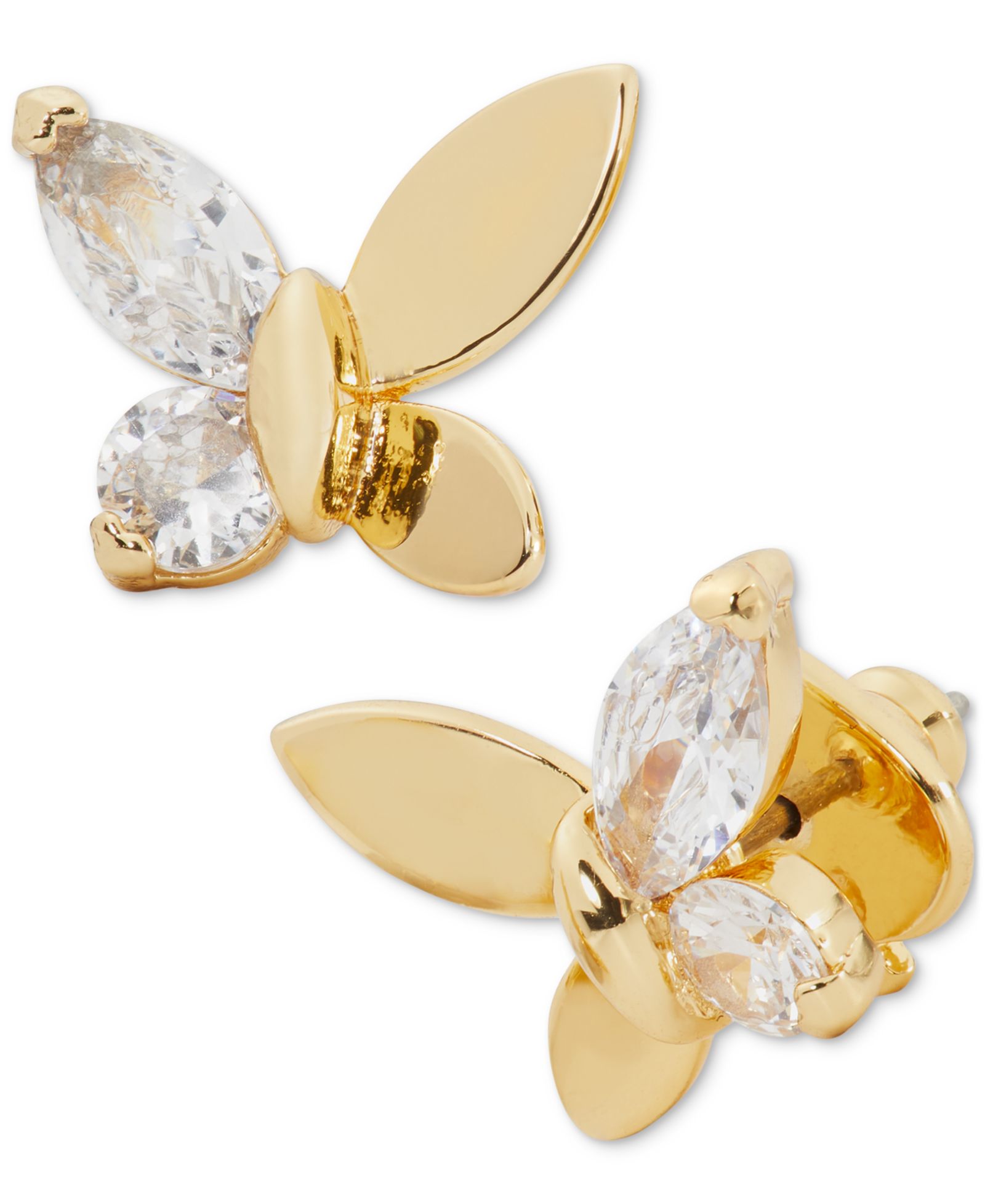 Серьги-гвоздики Kate Spade New York Gold-Tone Cubic Zirconia Butterfly
