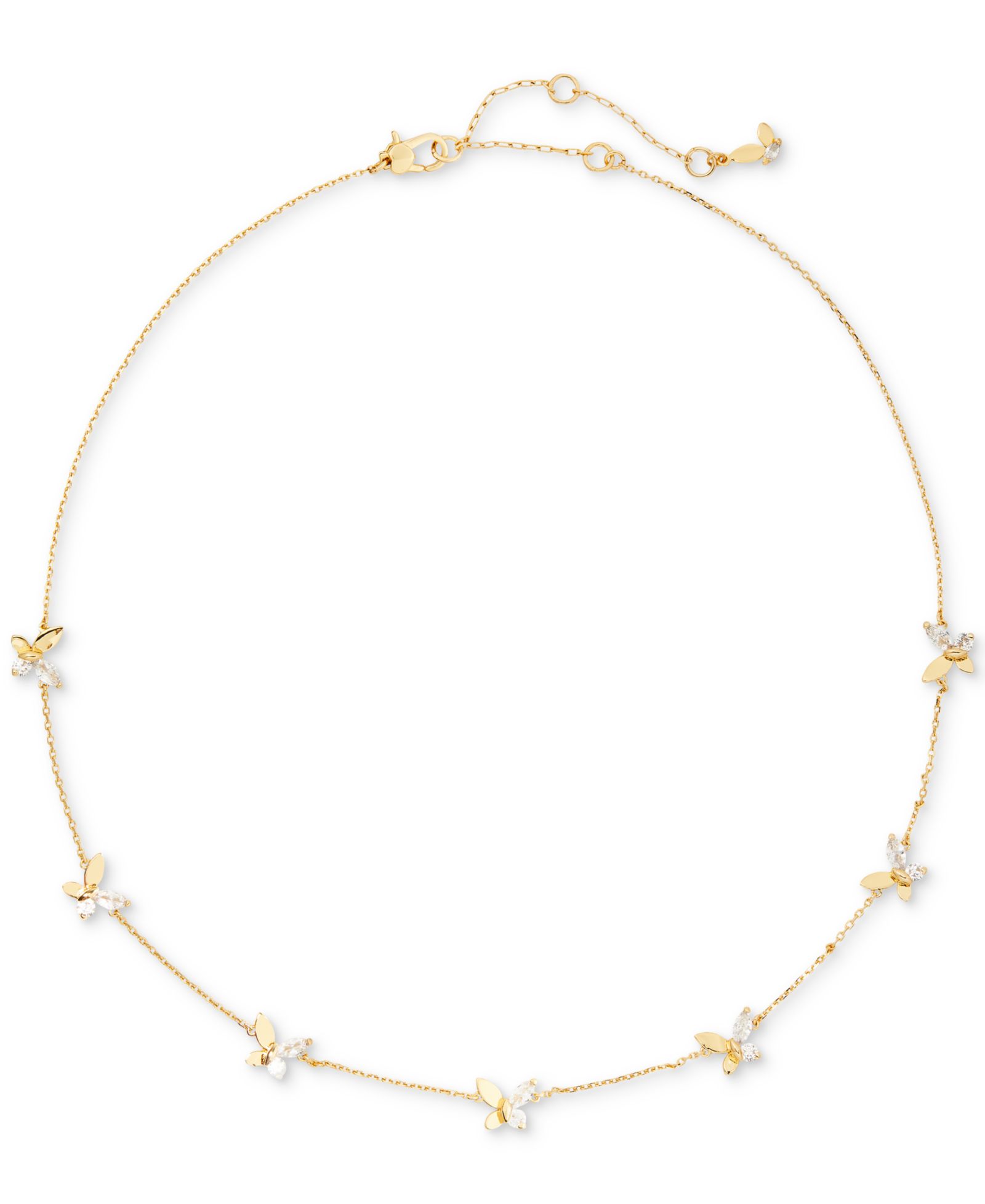 Ожерелье Kate Spade New York Gold-Tone Crystal Social Butterfly, 17" + 3" extender