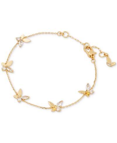 Браслет Kate Spade New York Gold-Tone Crystal Social Butterfly Station