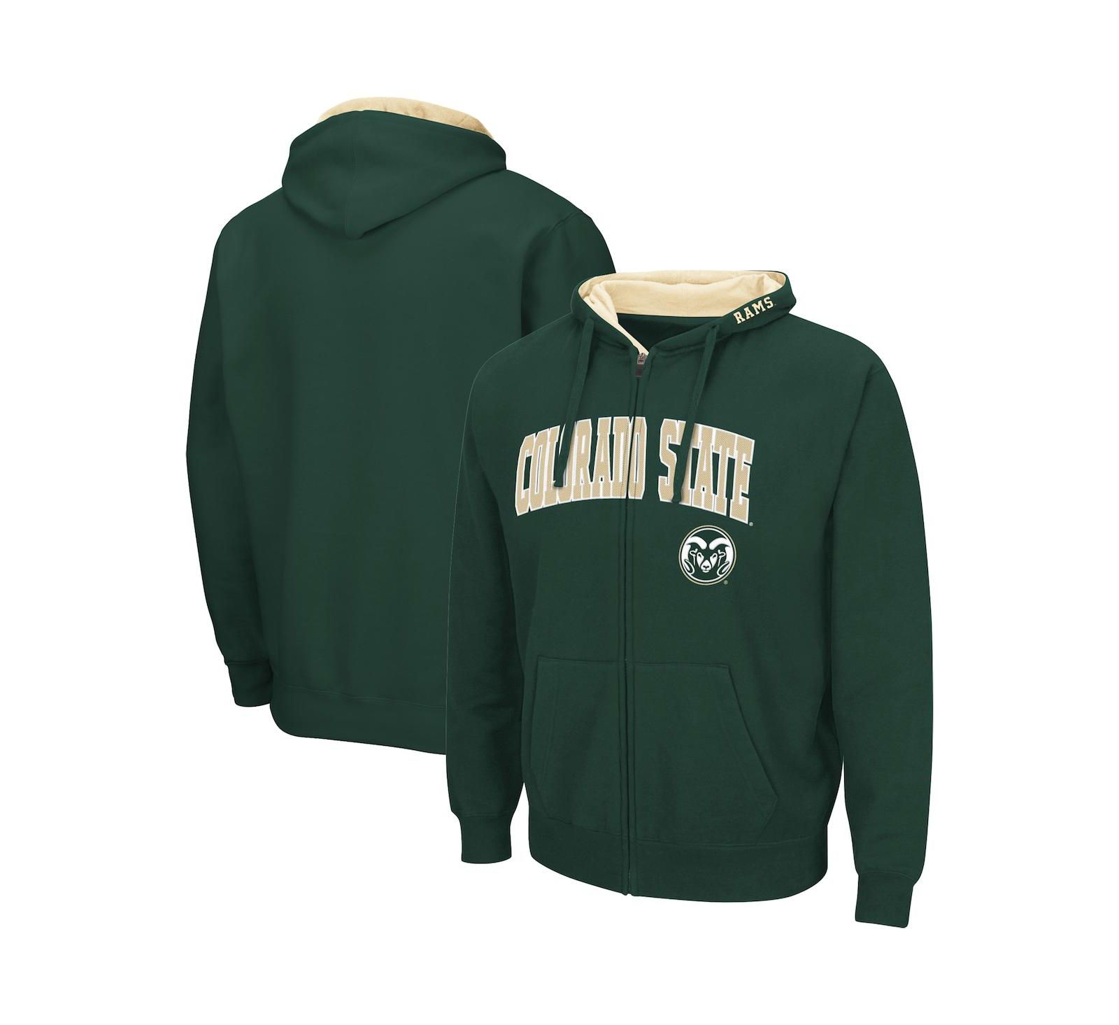 Мужское худи Colosseum Colorado State Rams Arch & Logo 3.0 Full-Zip, зеленое