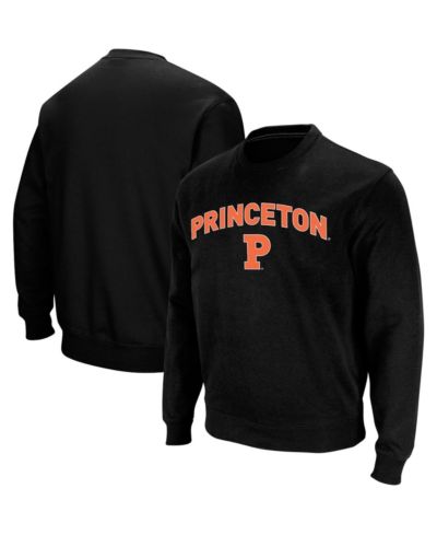 Мужское худи Colosseum Black Princeton Tigers Arch & Logo Crew Neck Sweatshirt