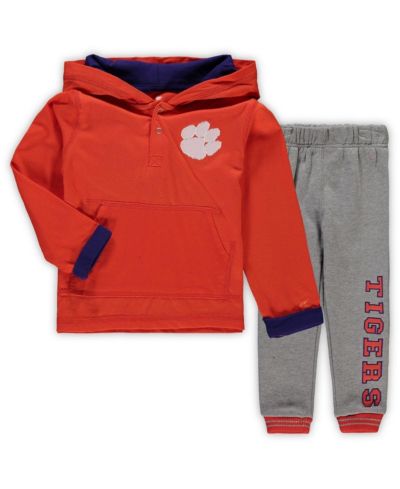 Комплект худи и штанов Colosseum Orange Heather Gray Clemson Tigers Poppies для мальчиков