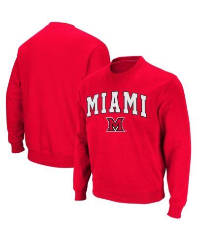 Colosseum Men's Miami University RedHawks Arch Logo Crew Neck Sweatshirt