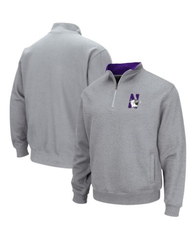 Мужская куртка Colosseum Quarter-Zip с логотипом Northwestern Wildcats, серая меланж