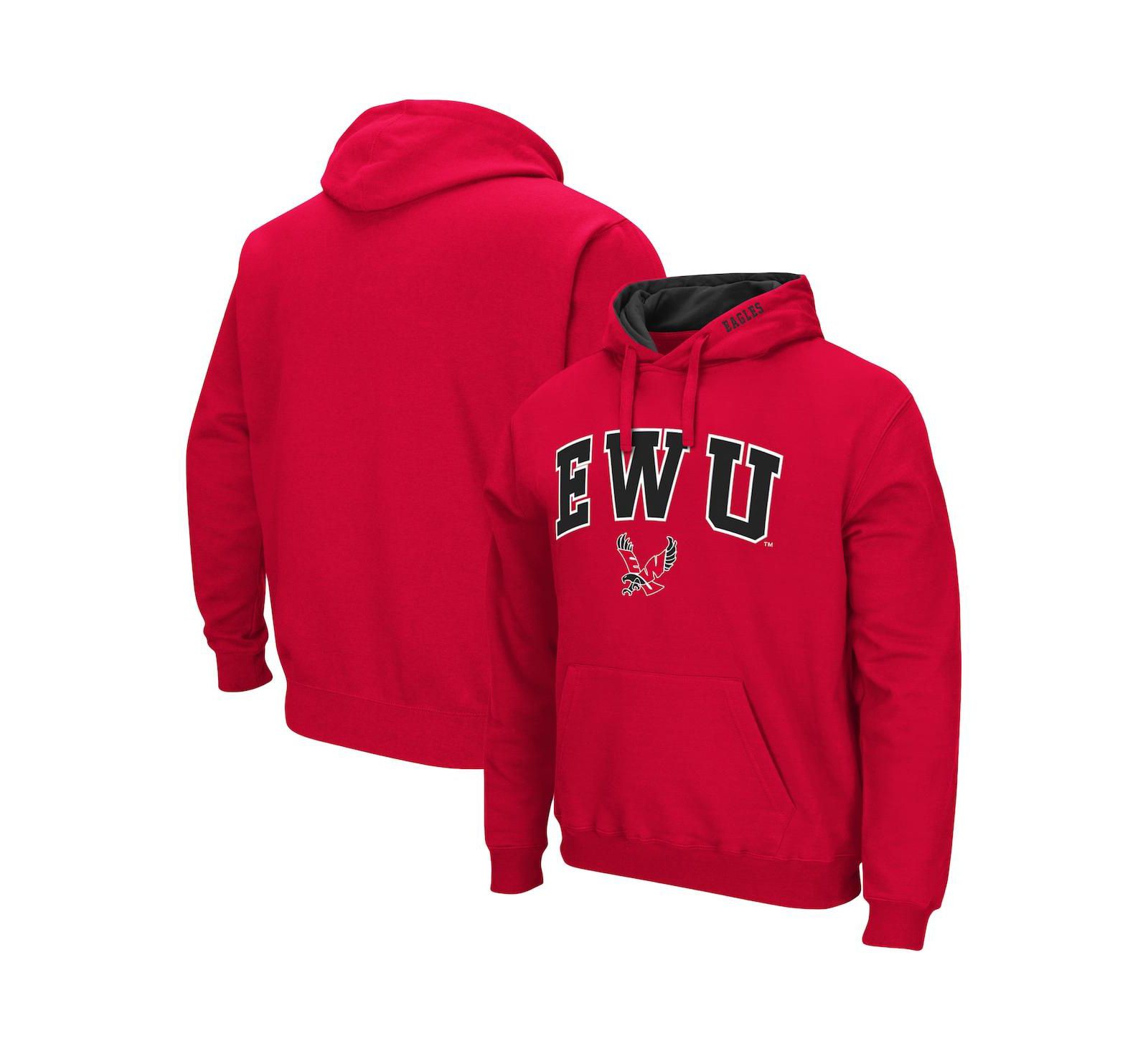 Мужской худи Colosseum Red Eastern Washington Eagles Arch and Logo