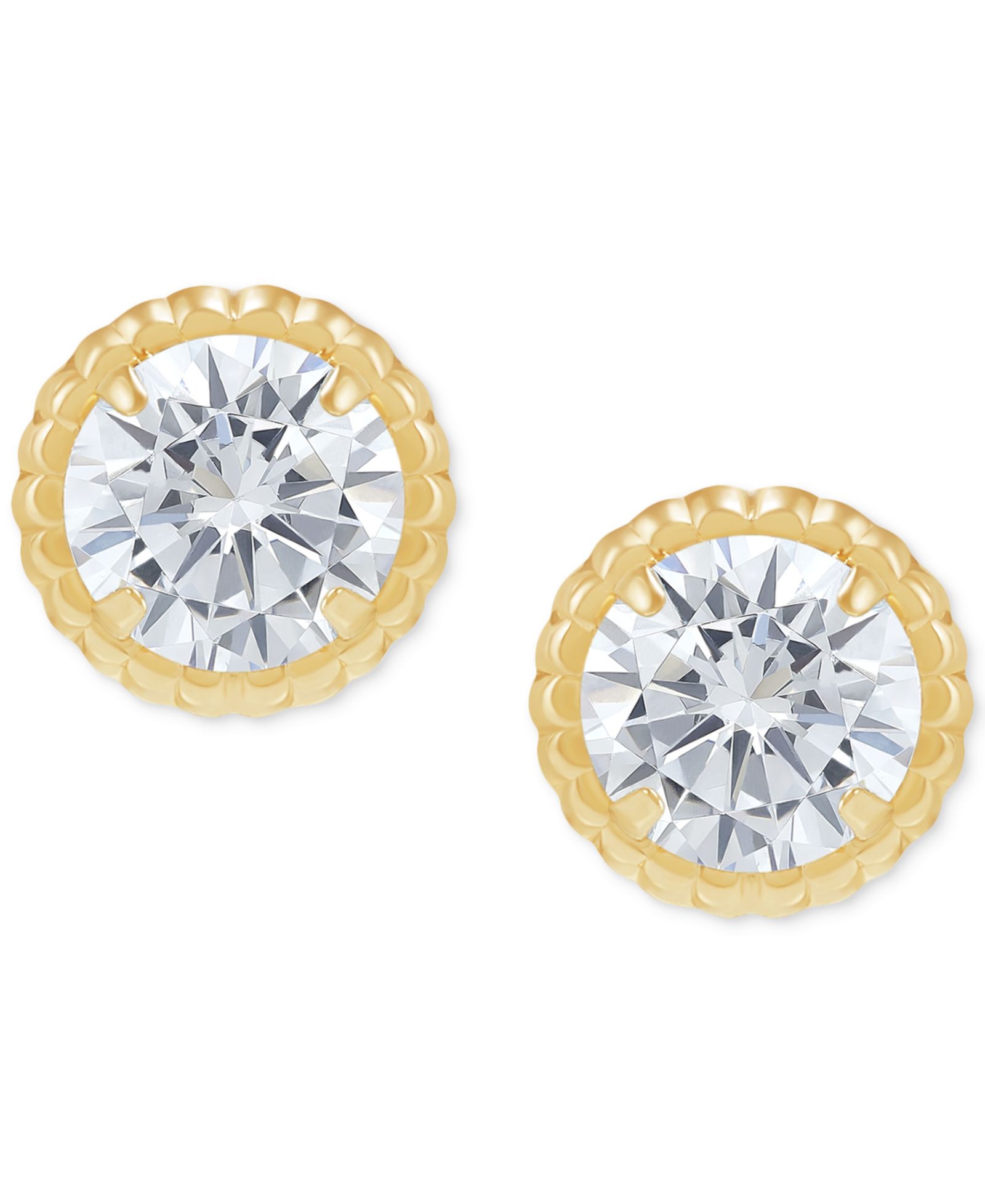 Children's Cubic Zirconia Screw Back Stud Earrings in 14k Gold
