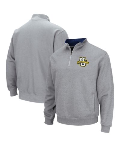 Мужская куртка Colosseum Heathered Gray Marquette Golden Eagles Tortugas Team Logo Quarter-Zip