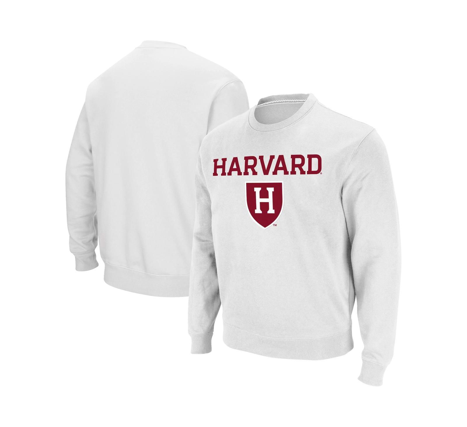 Colosseum Men's Harvard Crimson Team Arch & Logo Tackle Twill Pullover Sweatshirt