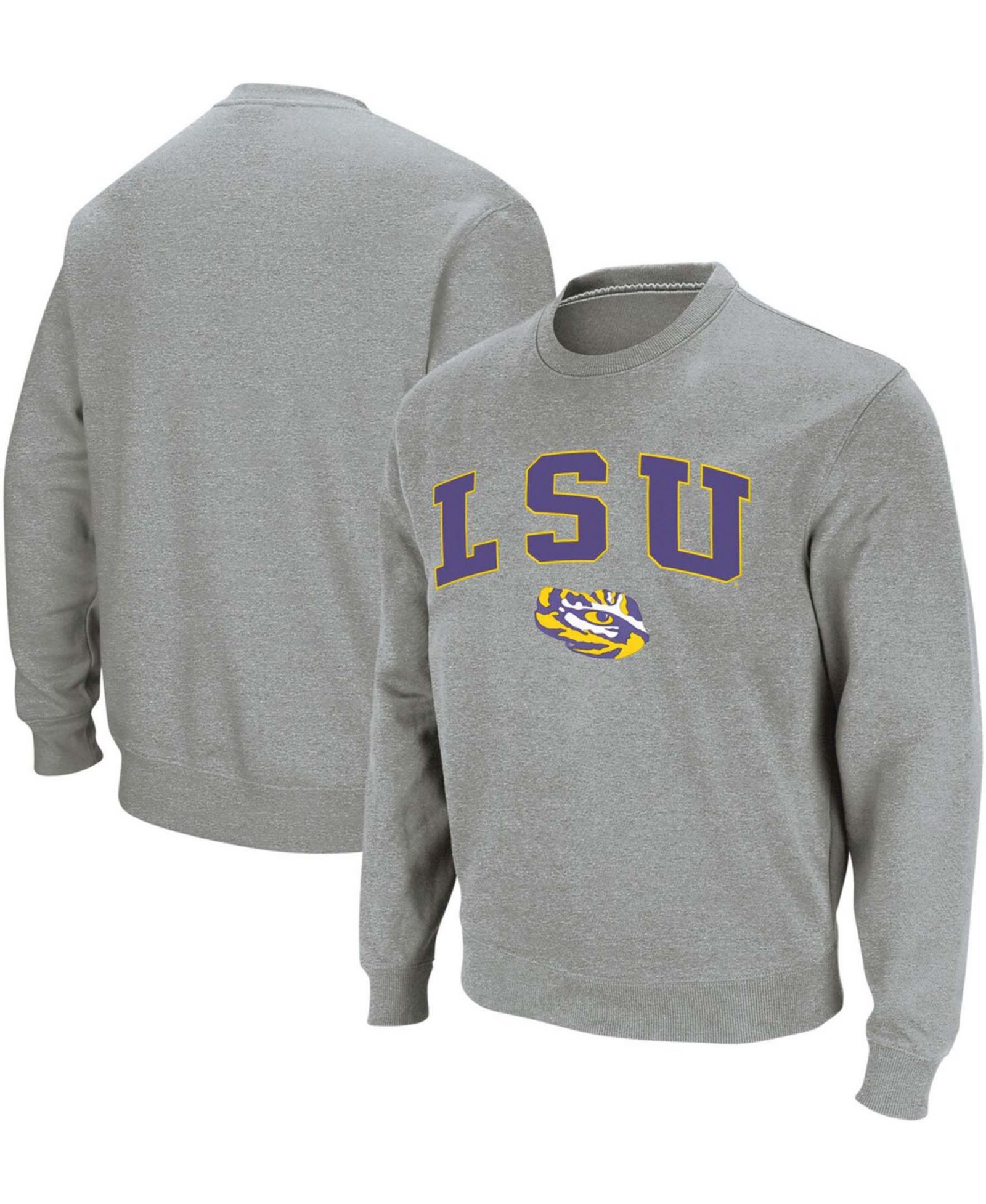 Мужская толстовка Colosseum LSU Tigers Arch & Logo Crew Neck Sweatshirt