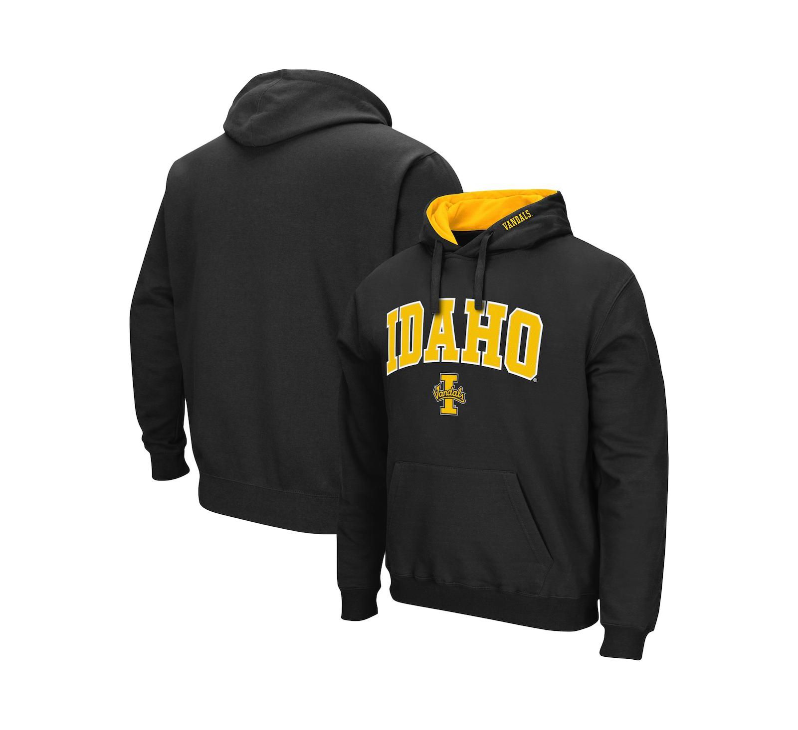 Men's Colosseum Black Idaho Vandals Arch and Logo Pullover Hoodie