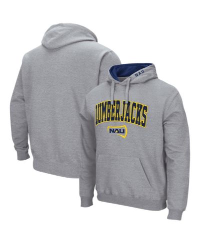 Мужской худи Colosseum Heathered Gray Northern Arizona Lumberjacks Arch and Logo