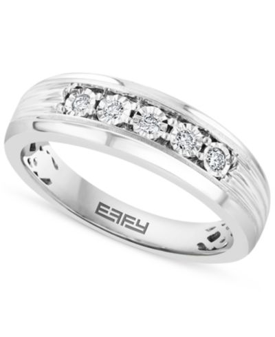 EFFY Мужское бриллиантовое кольцо (1/6 ct. t.w.) из стерлингового серебра