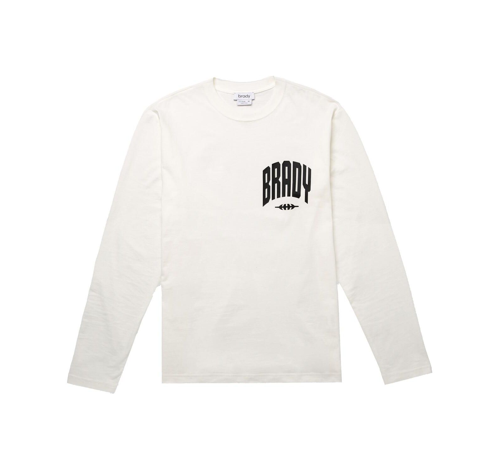 Мужская футболка BRADY White Varsity Long Sleeve
