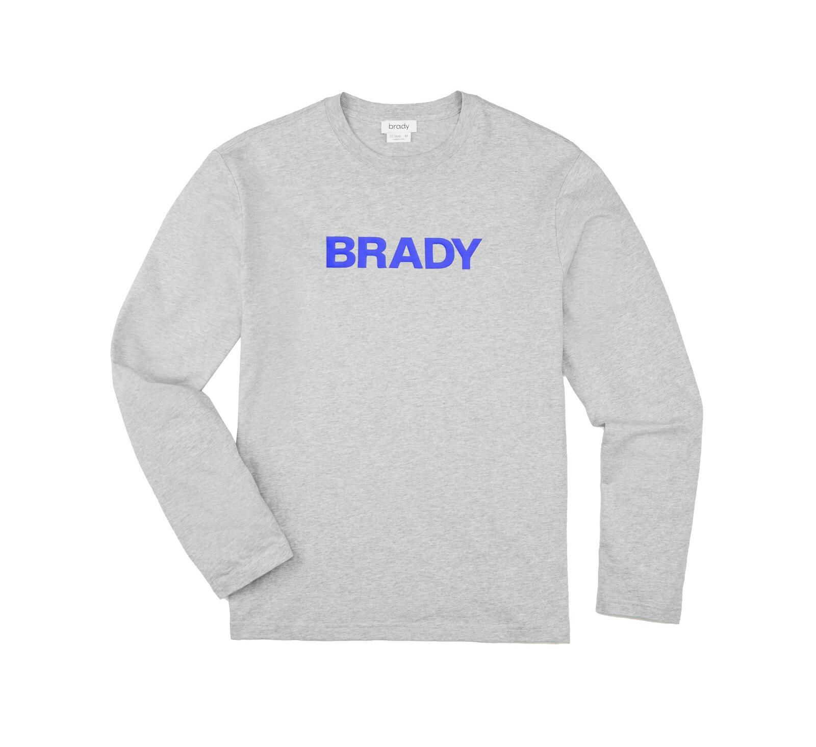 BRADY Мужская футболка с длинным рукавом и логотипом, серая