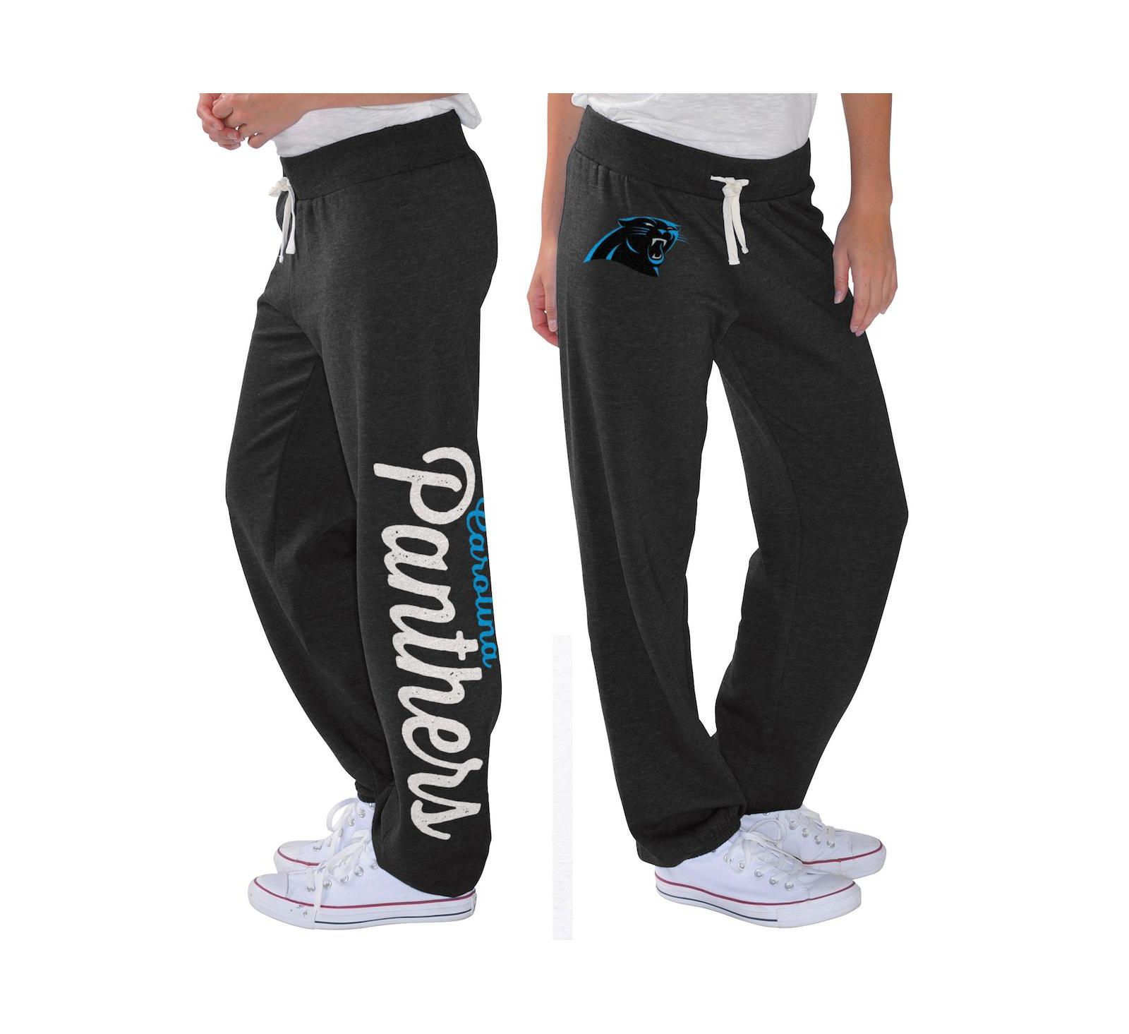 Women's G-III 4Her by Carl Banks Black Carolina Panthers Scrimmage Fleece Pants