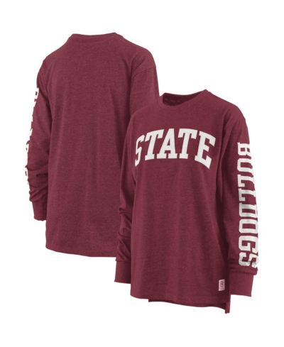 Women's Pressbox Maroon Mississippi State Bulldogs Two-Hit Canyon Long Sleeve T-shirt