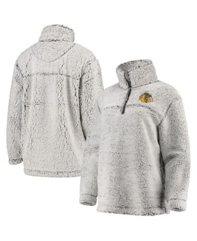 Женская куртка G-III 4Her by Carl Banks Gray Chicago Blackhawks Sherpa Quarter-Zip Pullover