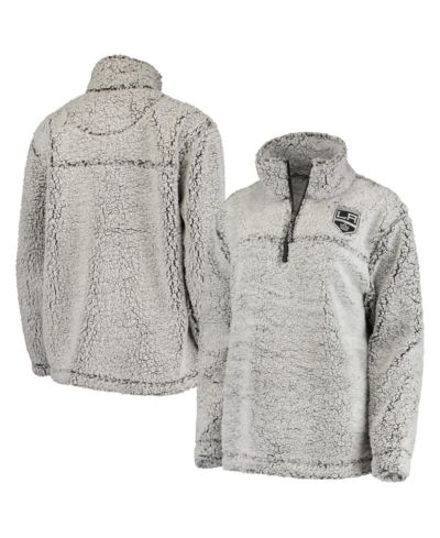 Women's G-III 4Her by Carl Banks Gray Los Angeles Kings Sherpa Quarter-Zip Pullover Jacket