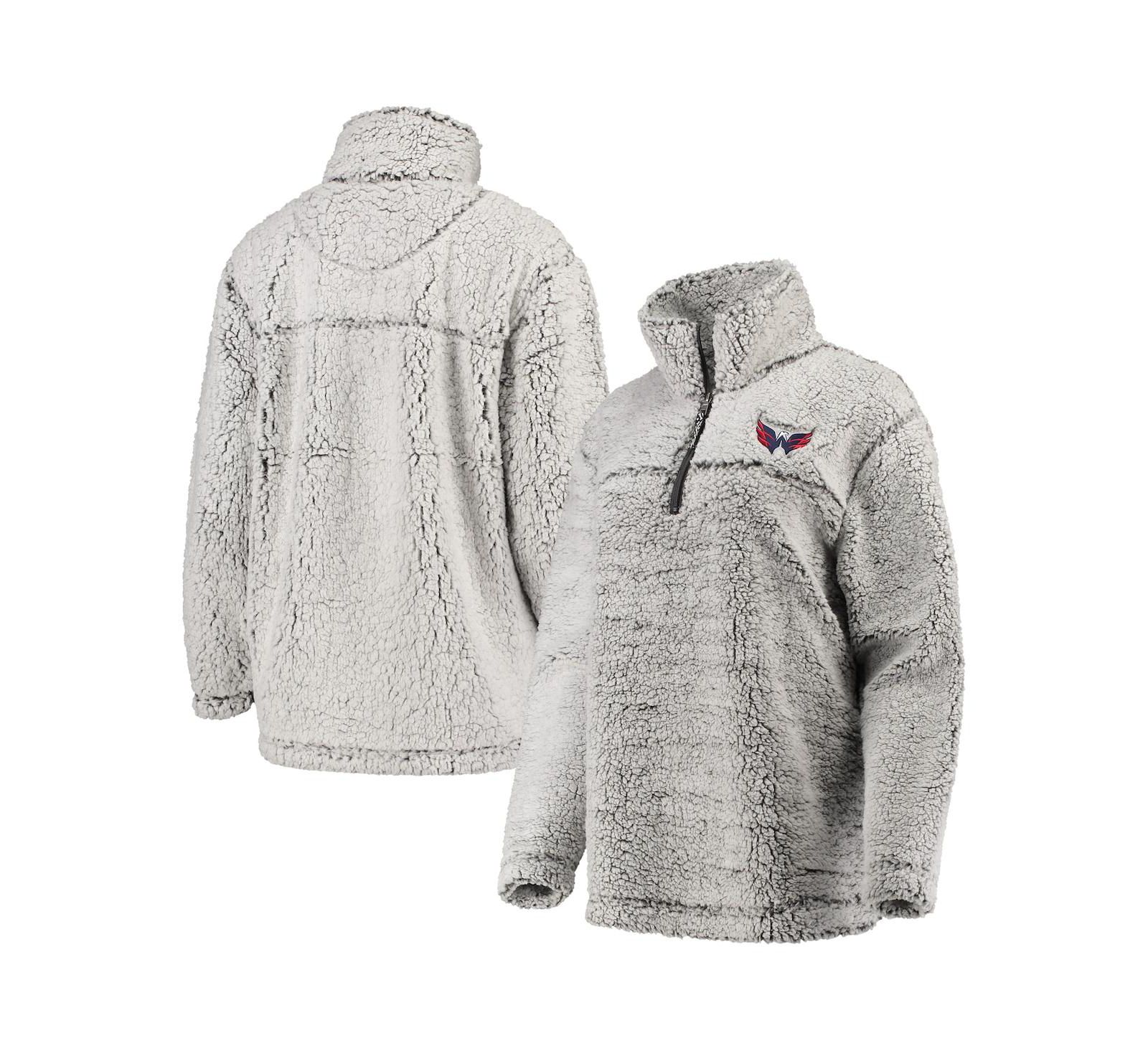 Женская куртка G-III 4Her by Carl Banks Washington Capitals Sherpa Quarter-Zip Pullover Gray