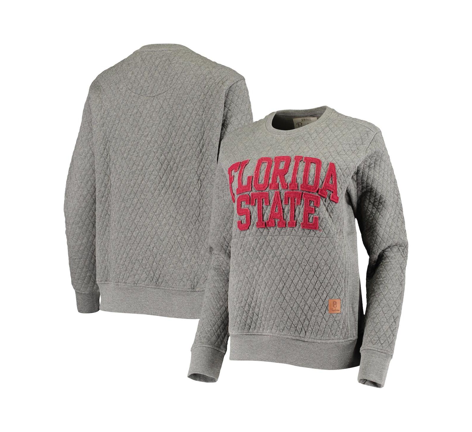 Женское стеганое худи Pressbox Heathered Gray Florida State Seminoles с аппликацией лося