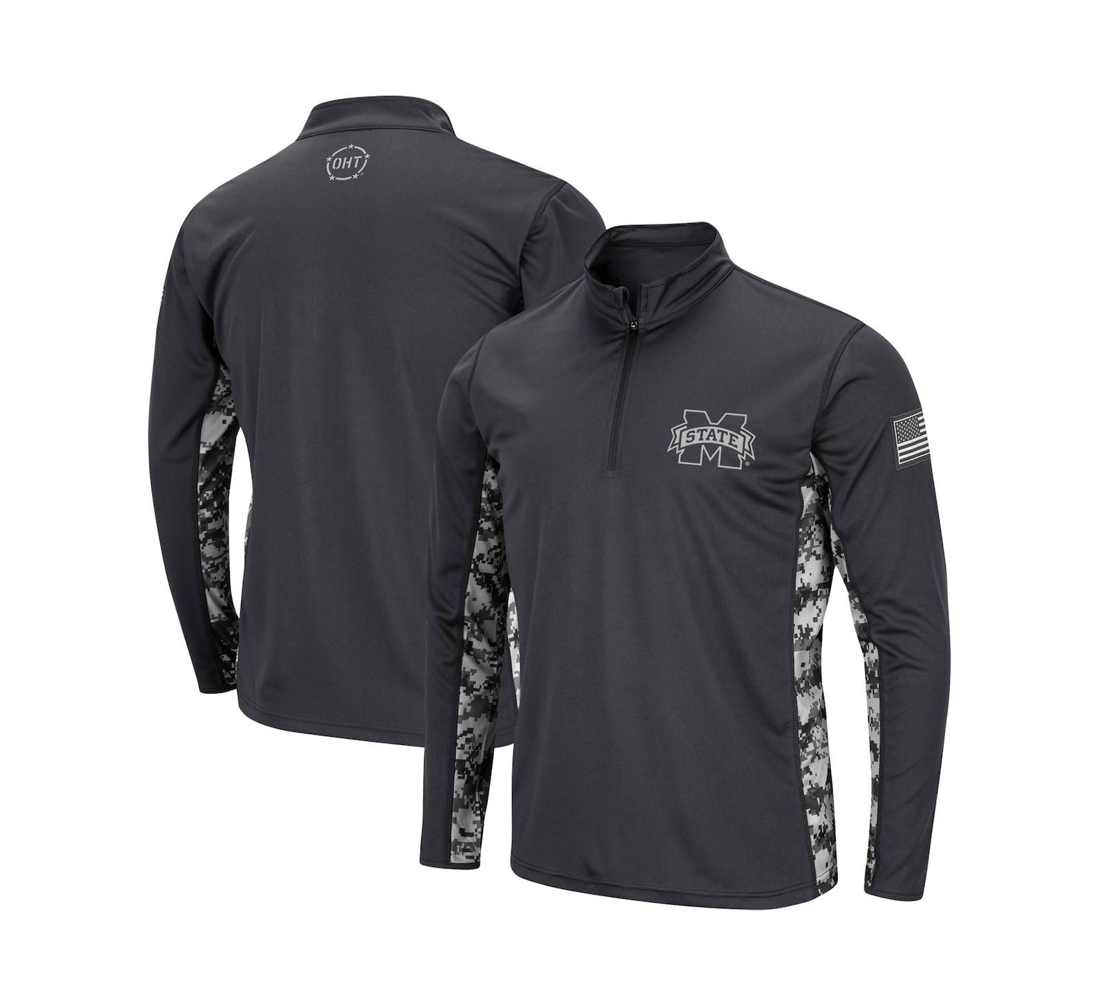 Мужская куртка Colosseum Mississippi State Bulldogs OHT Military-Inspired Appreciation Digi Camo Quarter-Zip