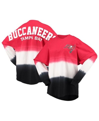 Women's Fanatics Red, Black Tampa Bay Buccaneers Ombre Long Sleeve T-shirt