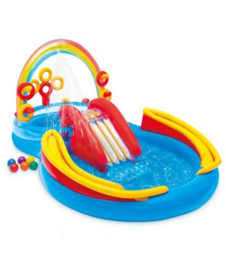 Intex Надувной бассейн и водная горка Rainbow, 9.75 x 6.3 Foot