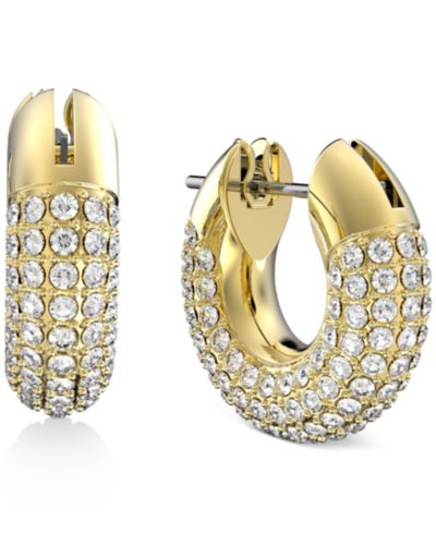Swarovski Gold-Tone Pavé Crystal Dextera Hoop Earrings, 0.62"