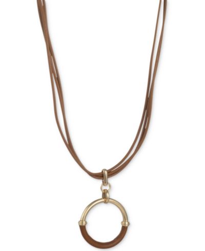 Lauren Ralph Lauren подвеска Multi-Cord с кожаным плетением, 16" + 3" extender
