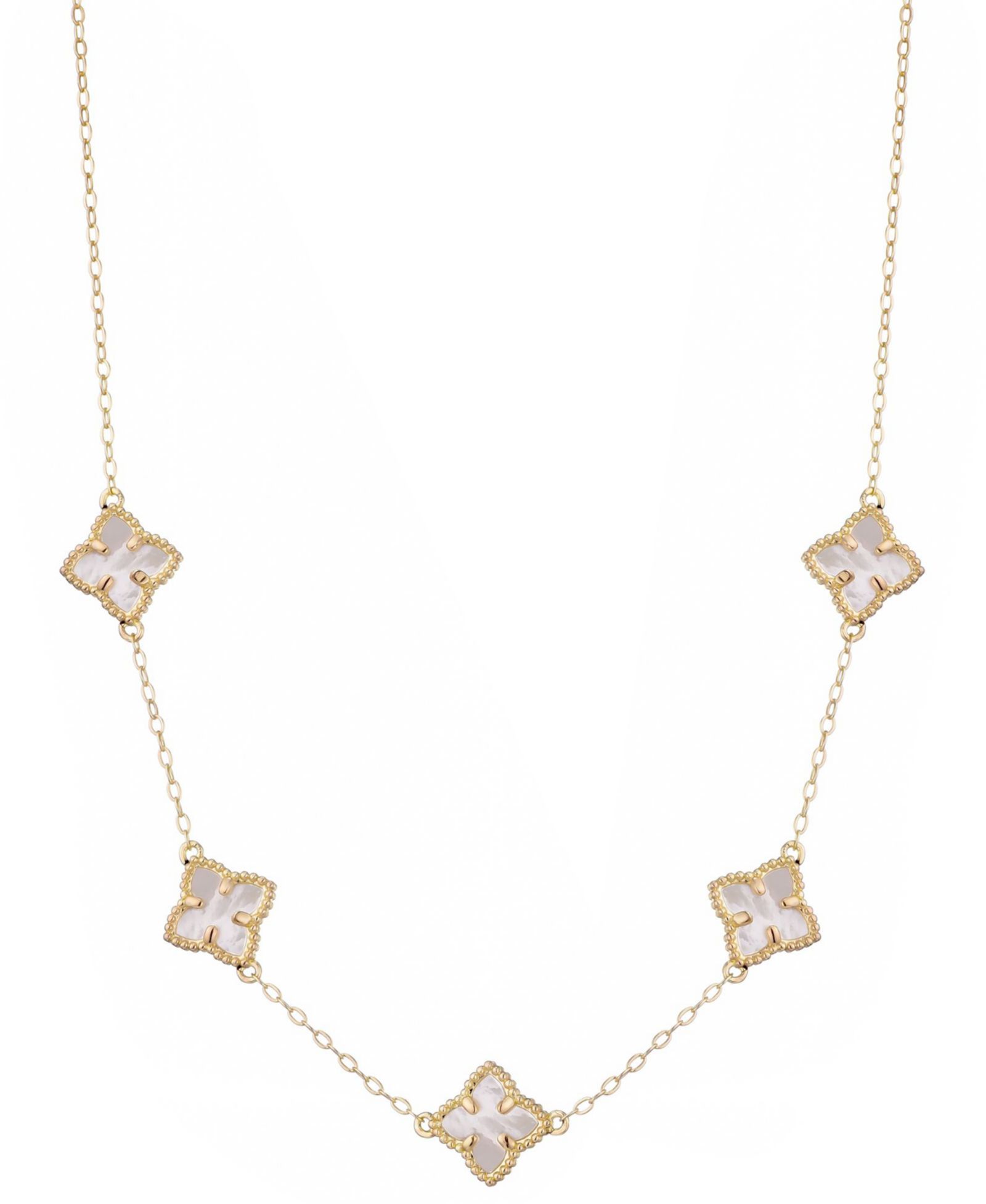 ADORNIA White Mother Of Pearl Floral Necklace