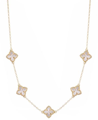 ADORNIA White Mother Of Pearl Floral Necklace