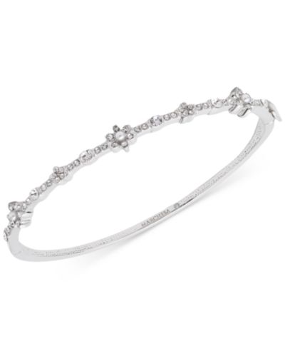 Браслет Marchesa Crystal & Imitation Pearl Flower Bangle