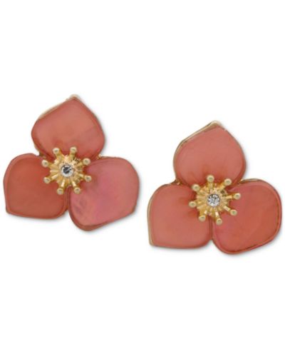 Серьги-пусеты lonna & lilly Gold-Tone Pavé Color Flower