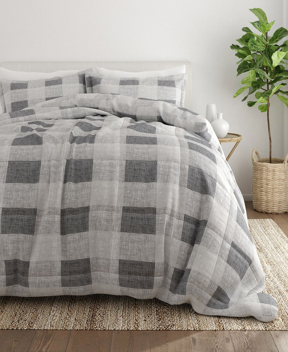 ienjoy Home Ultra Soft Gingham 3-Pc. Comforter Set, King