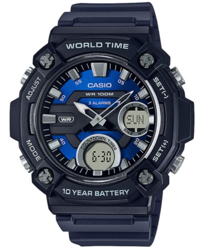 Мужские часы Casio Analog Digital Black Resin Strap 48mm