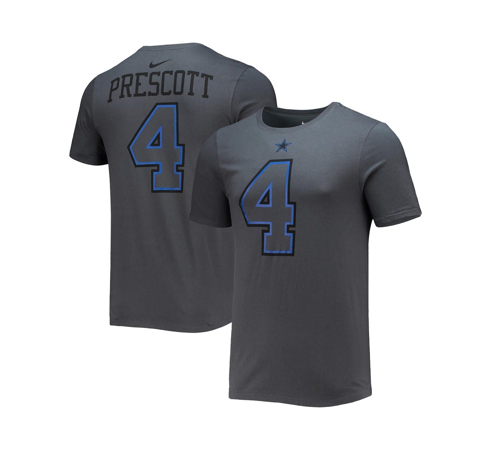 Мужская футболка Nike Dak Prescott Black Dallas Cowboys Player Name and Number