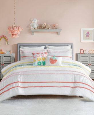 Intelligent Design Haisley Chenille Trim 4-Pc. Duvet Cover Set, Twin