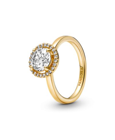 Pandora кольцо Timeless Sparkling Round Halo с кубическим цирконием
