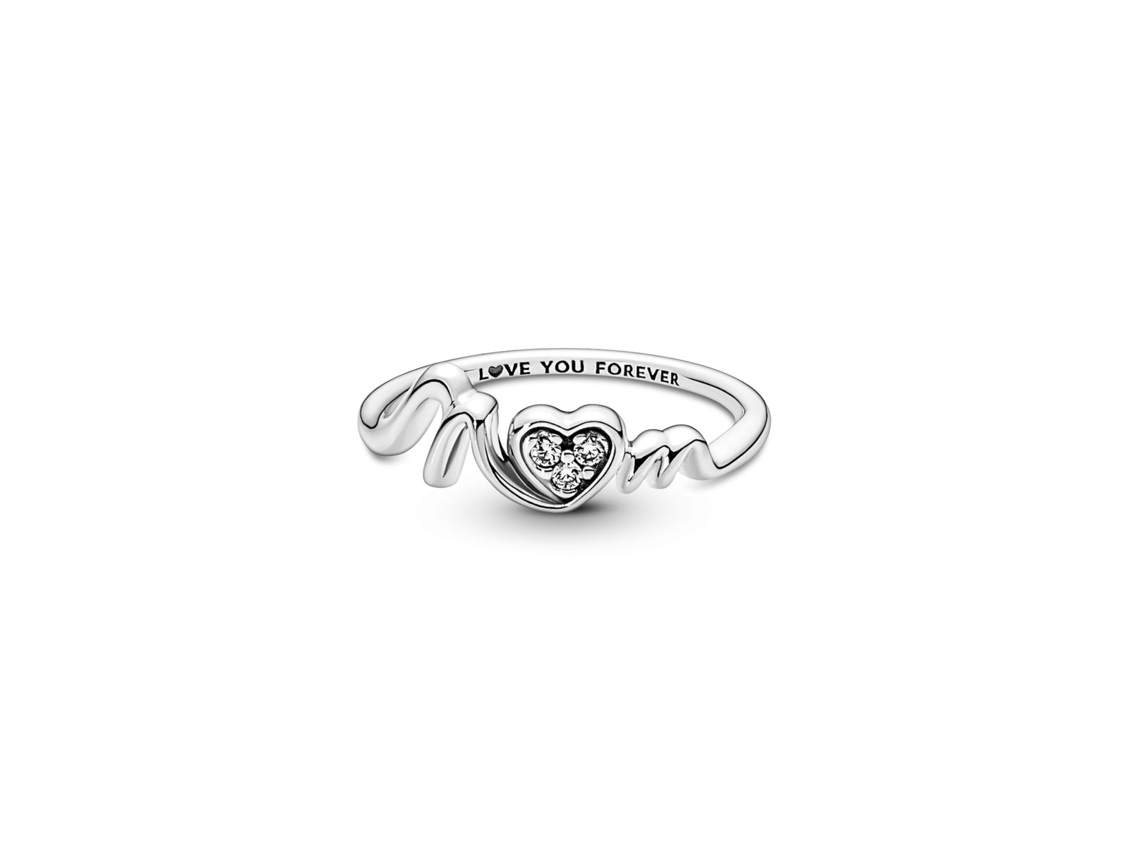 Кольцо Pandora Cubic Zirconia Moments Mom Pave Heart