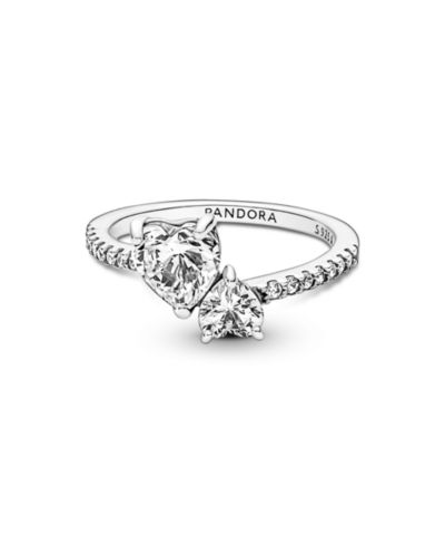 Pandora Cubic Zirconia Timeless Double Heart Sparkling Ring