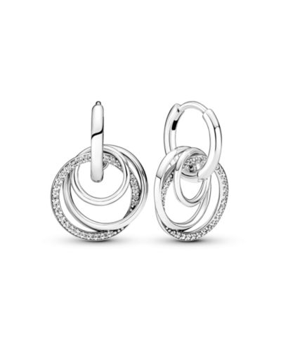 Pandora Sterling Silver Family Always Encircled Hoop Earrings