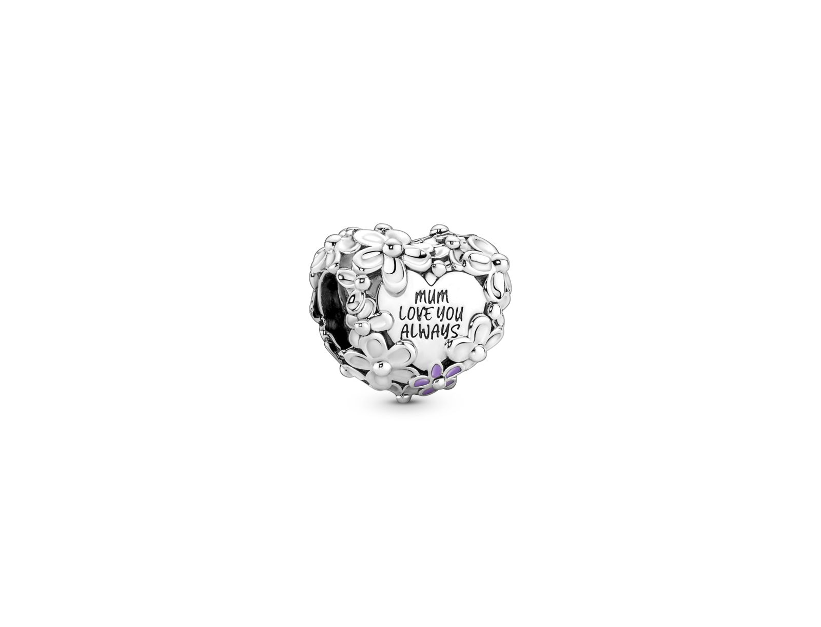 Pandora Sterling Silver Mom Daisy Heart Charms