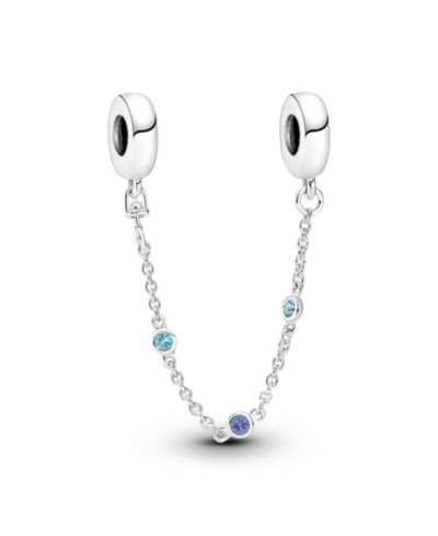 Pandora Triple Blue Stone Safety Chain Charms