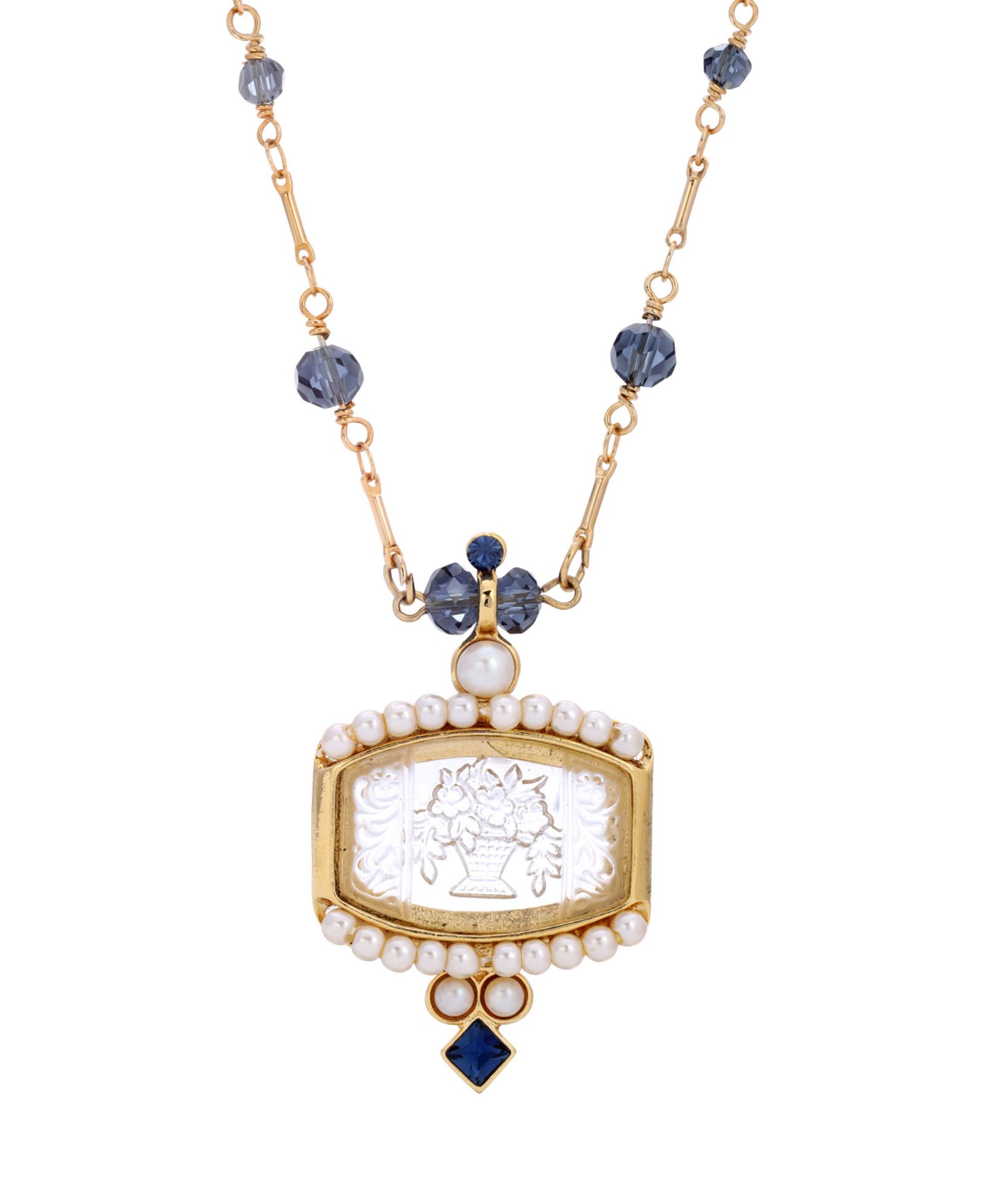 2028 Women's Glass Intaglio Necklace