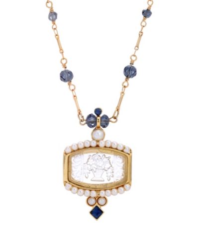 2028 Women's Glass Intaglio Necklace