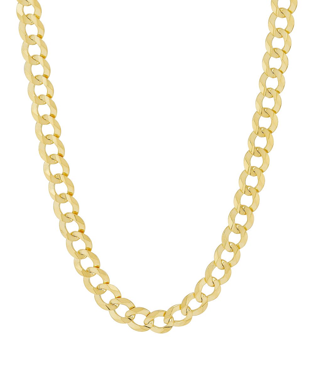 Цепочка-ожерелье Concave Curb Link 20" в позолоченном серебре 14k Gold-Plated