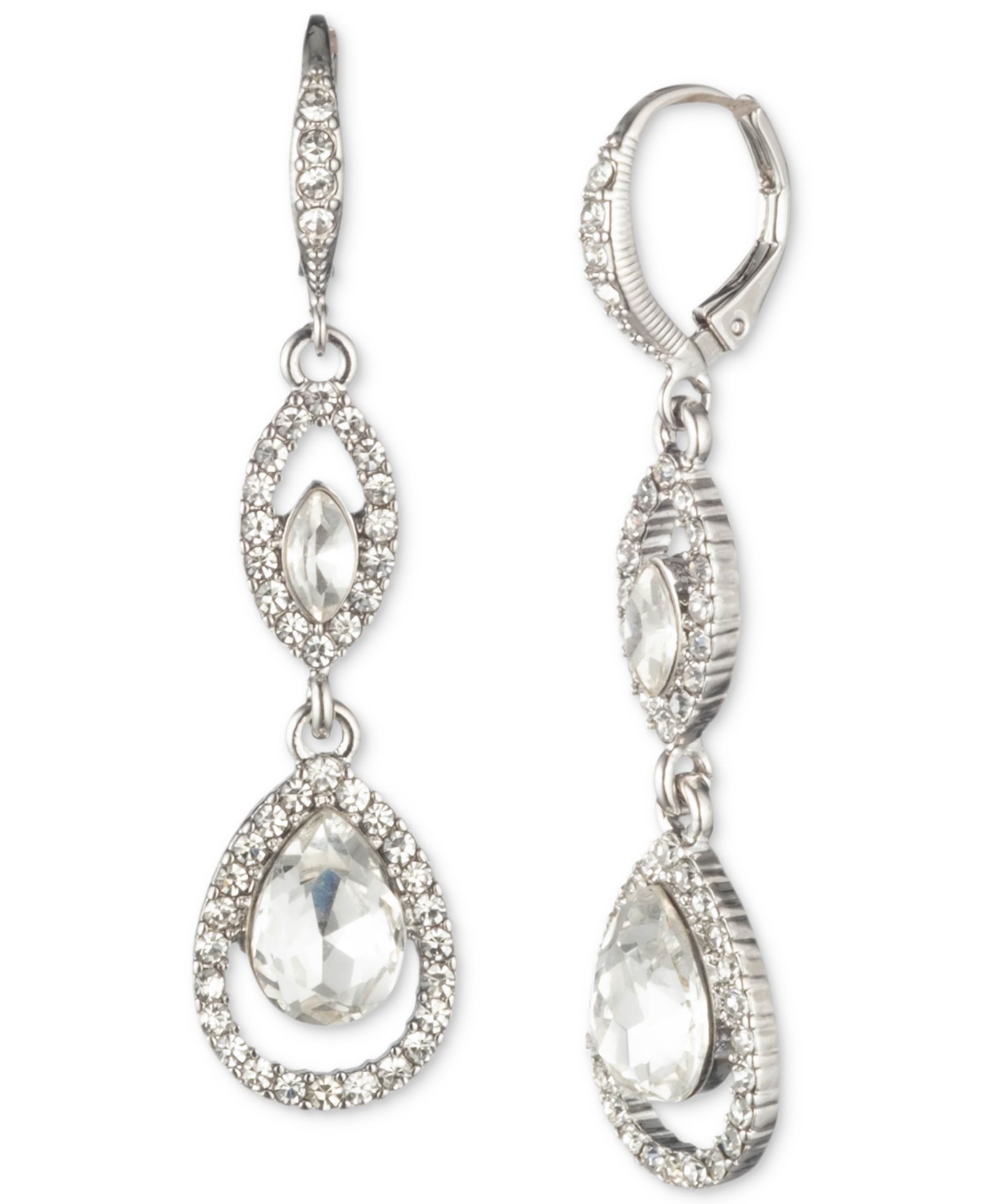 Givenchy Pavé Crystal Orb Double Drop Earrings