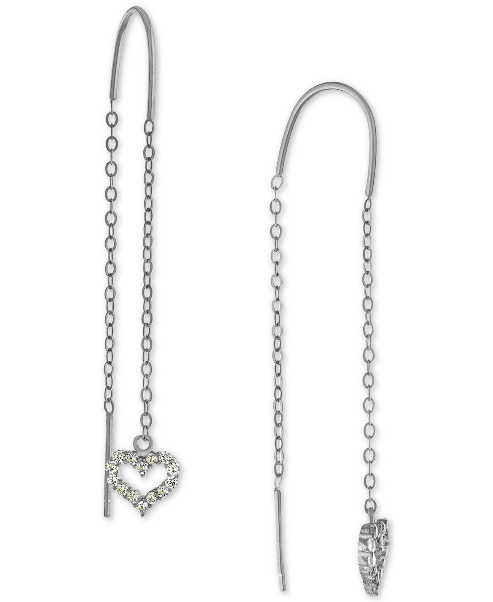 Giani Bernini Серьги-дропсы Heart Threader Cubic Zirconia