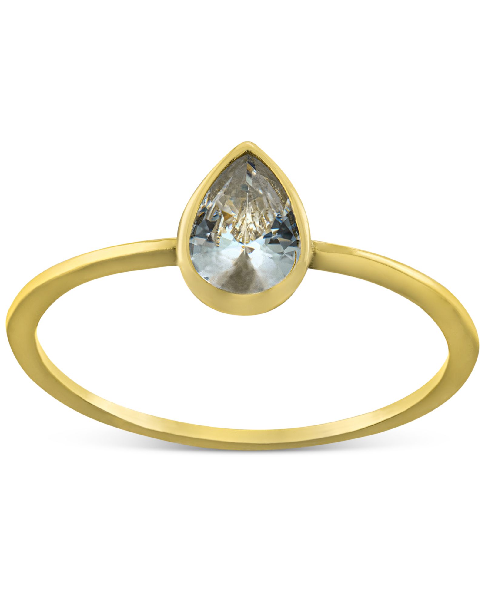 Кольцо Giani Bernini Cubic Zirconia Pear Bezel в 18k Gold-Plated Sterling Silver